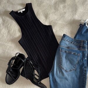 Madewell Charcoal Ribbed Tank Top